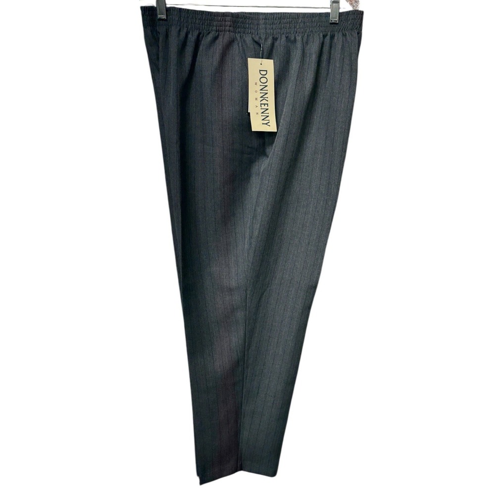 Vintage Donnkenny Woman Size 22W Gray Striped Dress Slacks Elastic Comfort NWT